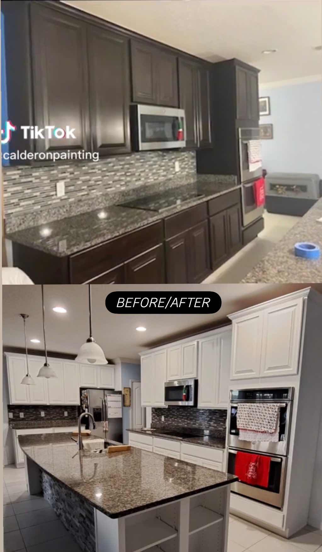 Kitchen cabinet color transformation